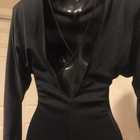 Vintage Sequin Black Dress ~ Size 6 - Picture 3 of 5